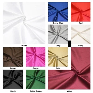 IMITATION SILK FABRIC POLY DUPION Dress Soft Furnishings Curtains Clothing 140cm - Picture 1 of 24