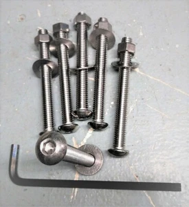 Boden-Poolleiter-Schraubensatz: S/S, 3/8"-16 x 3-1/2" lang, 6-teilig, Kunststofflauffläche - Bild 1 von 3