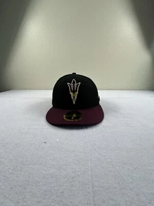 New Era 59FIFTY Arizona State Sun Devils Fitted Hat Cap Maroon Mens Size 8 - Picture 1 of 7