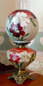 Antique Victorian Gone With The Wind Parlor Lamp - Picture 1 of 4