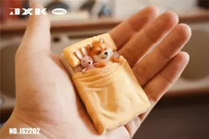 JXK JS2202 Mini Dormir Shiba Inu Perro Mascota Resina Animal Estatua Decoración del Hogar Juguetes - Imagen 1 de 6