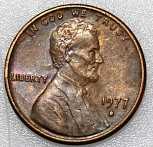 1977 D LINCOLN MEMORIAL CENT RPM REPUNCHED "D" MINT MARK 3.09 grams Copper - Picture 1 of 3