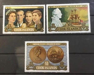 COOK ISLANDS #284-286.  BRITISH ROYAL VISIT OF 1970.   MNH - Picture 1 of 1