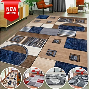 Modern Geometric Area Rug: Large Soft Easy Clean Carpet & Floor Mat for Home UK - Picture 1 of 40