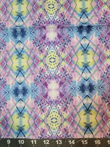 Tie Dye Abstract Purple Green Blue Cotton Quilt Craft Fabric Fat Quarter 18"x22"