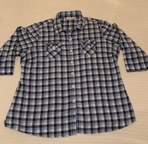Cato Womens Plaid 3/4 Sleeve Full Button Up Plus Size 26/28 - Picture 1 of 6