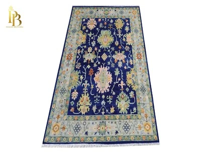 Exquisite Oushak in Navy Blue/Ivory Hand-knotted Carpets & Rugs for living area - Image 1 of 4
