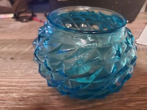Ucagco made in Italy Blue blue hob nail glass candy dish (no Lid) - Picture 1 of 3