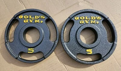 GOLD'S GYM Par de placas de peso Olympic Grip de 5 lb gimnasio 10 lb en total Foto 1 de 2