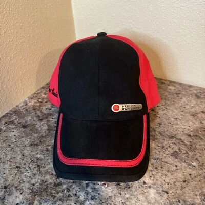 Gorra de béisbol Harley Davidson para motocicleta cierre de gancho y bucle. Rojo/Negro Foto 1 de 4
