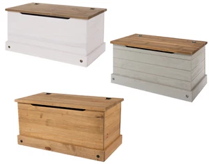 Solid Pine Corona Storage Ottoman Bedding Box Traditional Storage Trunk Chest - Picture 1 of 12