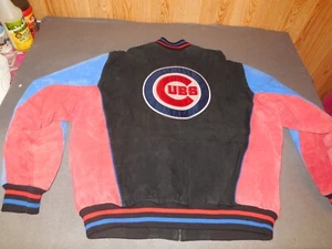 AW10 Vintage Chicago Cubs Suede  jacket  genuine Merchandise Black Patch - Picture 1 of 14