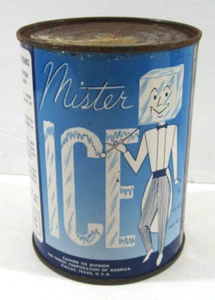 Vintage Mister Ice Graphic Tin Freezit Corp Of America Canned Ice Div Dallas Tx - Picture 1 of 7