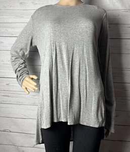 Joan Vass Studio Shirt Medium Heather Grau Langarm Viskose Viskose Mischung Top - Bild 1 von 14
