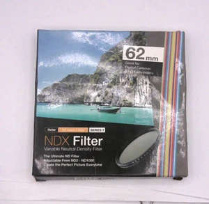 NDX Filter ND2 62mm Neutral Density Variable Fader to ND1000 VNDX-62 - Picture 1 of 2