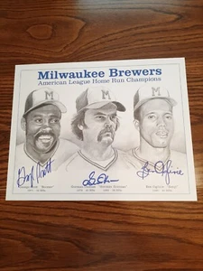 George Scott, Gorman Thomas, & Ben Oglivie signed Auto 11x14 Print Autogramm - Bild 1 von 1