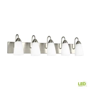 Gen Lit. Seville 35 in. 5-Light Brushed Nickel Vanity Modern Wall Bathroom - Picture 1 of 6