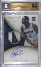 2013 Immaculate Jersey Number /5 Gorgui Dieng BGS 9.5 RPA Rookie Patch Auto RC