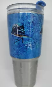 River Edge Becher 32 Unzen, Edelstahl Guy Harvey Segelfisch seltene Diamantplatte - Bild 1 von 16