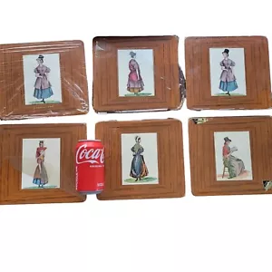 Tischset 6er Set Kork Rücken Pimpernel Vintage Wales Damen Kostüme Walisisches Kleid - Bild 1 von 12