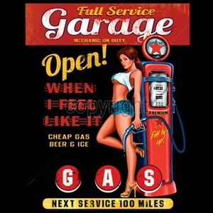 FULL SERVICE DRIVE IN RAT ROD HOT ROD ROUTE 66 SLEEVELESS T SHIRT - Picture 1 of 1