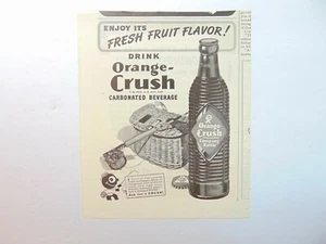 Bebida carbonatada Orange Crush 1945 anuncio impreso arte vintage - Imagen 1 de 1