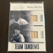 2004 Playoff Absolute Team Tandems PEDRO MARTINEZ / CURT SCHILLING Game Used Bat