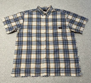 VINTAGE Dickies Shirt Mens XL Extra Large Loose Blue Yellow White Skater Top Y2K - Picture 1 of 9