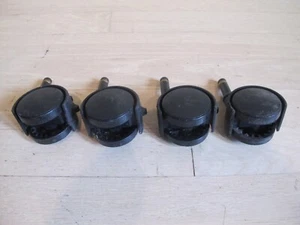 (4) 2" Locking Casters Wheels Furniture Cart Rack Cabinet Swivel Feet Sleeve - Picture 1 of 2