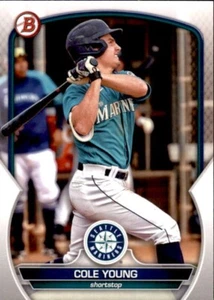 LOT OF 50 2023 BOWMAN DRAFT BASE PAPER PROSPECT BD87 COLE YOUNG MARINERS - Picture 1 of 2