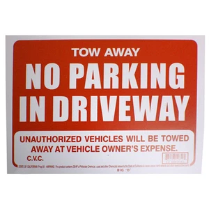 Rot & weiß 9 x 12 Zoll flexibles Kunststoffschild "Parkverbot in Einfahrt" 2 Stück - Bild 1 von 1