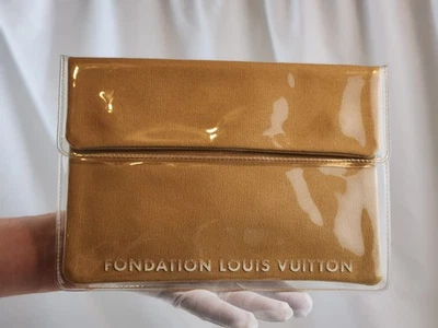 Authentic Louis Vuitton Fondation Pouch Brown Canvas Clutch Beige Logo Case LV - Image 1 of 4
