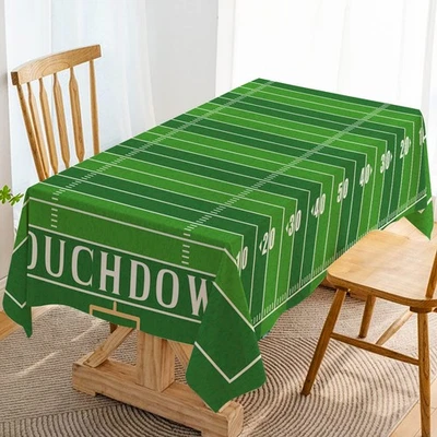 American Football Field Tablecloth Touchdown Sport Themed Indoor Outdoor Birt... - Image 1 of 4
