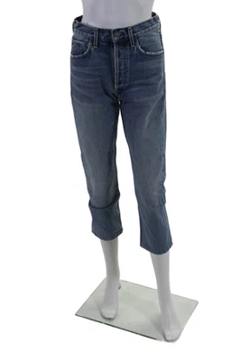 Pantalones de mezclilla rectos Citizens of Humanity para mujer con botones lavado medio azules talla 25 EUR Foto 1 de 4