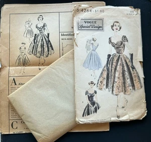Vintage 1952 Vogue Special Design Cocktail Dressy Sewing Pattern Sz 12 - Picture 1 of 3