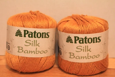 Patons Silk Bamboo Yarn Saffron Gold 2.2oz/ 102yd 2 Pack New - Image 1 of 4