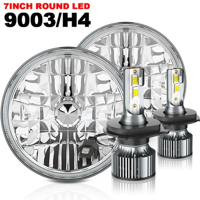 2PCS Fit chevrolet P10 P20 P30 Van 7inch Round LED Headlights Hi-Low Beam w/DRL - Image 1 of 4