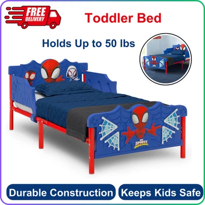 Delta 儿童 Spidey & His Amazing Friends 3D 幼儿床,蓝色,JPMA 认证 — 第 1/4 张图片