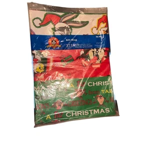 Vintage Looney Tunes Weihnachten Urlaub Geschenkpapier Taz, Bugs Bunny Tweety - Bild 1 von 4