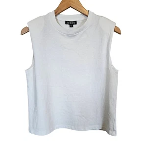 J Crew strukturiertes Muskel-T-Shirt Mariner Baumwolle weiß Damen Größe X-Small Sommer - Bild 1 von 7