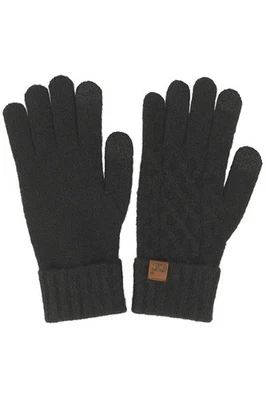 C.C эксклюзивный женщин классический однотонный кабель трикотажа манжеты зимние перчатки - Изображение 1 из 2