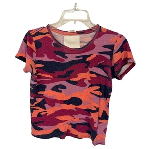 MOTHER Superior Nun Other Camo Linen Blend Crop Top Size XS Summer Casual Cute - Picture 1 of 7