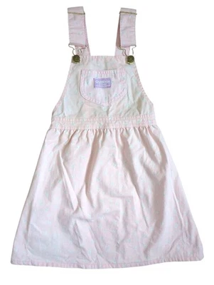 Vintage Oshkosh B’gosh Pink Floral Denim Overall Dress Jumper Size 6 Girl's USA - Image 1 of 4