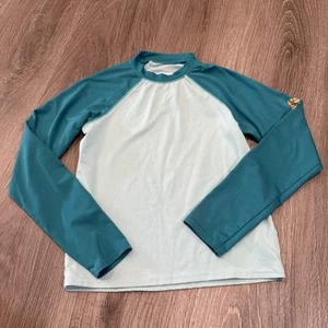 Columbia PFG Omni Shade Sun Protection Swim Shirt Youth Small 8 Long Sleeve Teal - Picture 1 of 7
