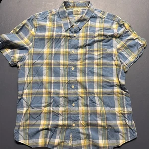 Lucky Brand Distinctive Western Button Up Shirt Mens XL Plaid Short Sleeve - Picture 1 of 8