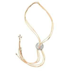 Chic Gold and Silver Necklace with Coral Detail - Bild 1 von 1