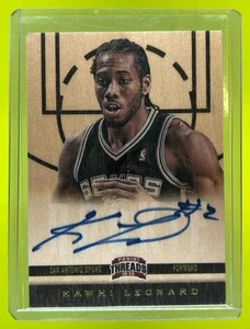 2012-13 PANINI BASKETBALL THREADS KAWHI LEONARD #163 RC AUTO SAN ANTONIO SPURS - Picture 1 of 10