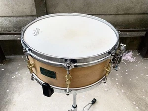 Canopus 14" Maple Snare Drum Natural Finish Used Excellent - Picture 1 of 2
