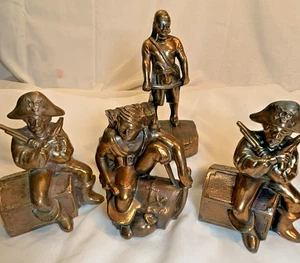 Coin Bank Lot Pirate Treasure Chest Metal Bronze Finish Vintage + 1 clock topper - Picture 1 of 20