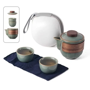 Tragbare Kung Fu Teekanne Teeservice, Keramik Reisetee für ein Set, ein minimalistisches... - Bild 1 von 7